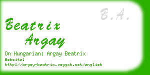 beatrix argay business card